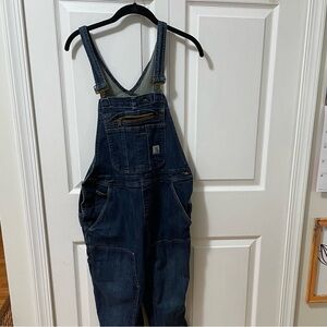 CARHARTT Womens Demin Overalls Size 4-6 Short (cut larger) 98% Cotton/Spandex